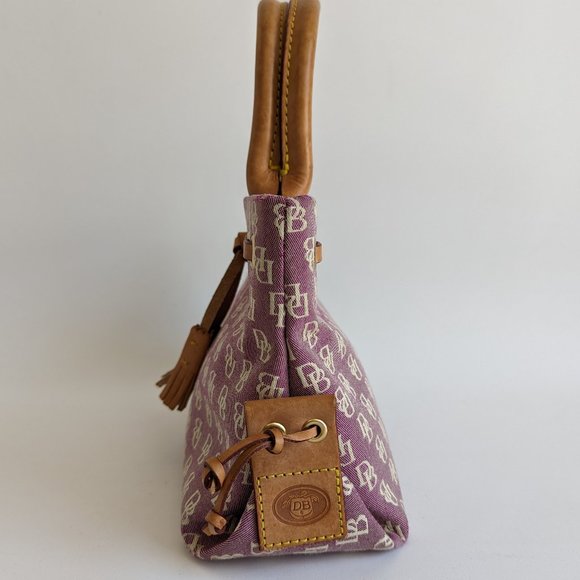 Dooney Burke Pink Leather Canvas Mini Satchel Bag - Picture 3 of 16